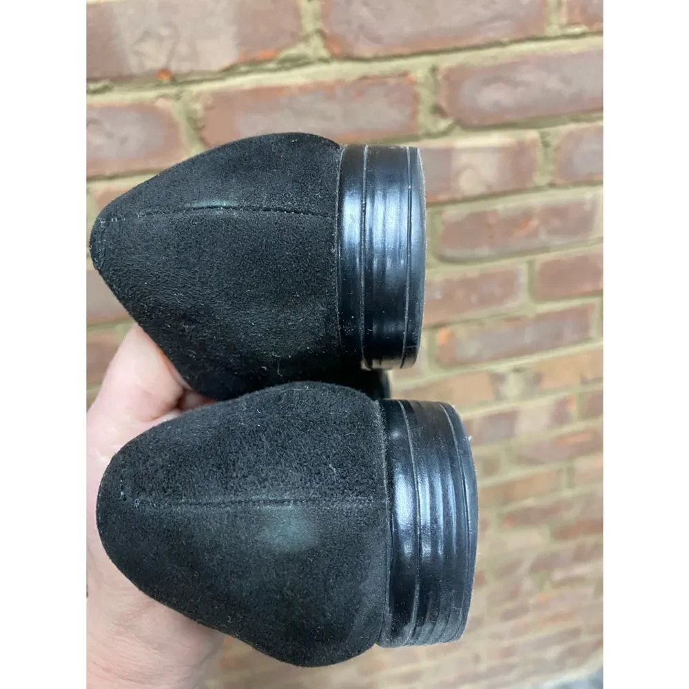 Trotters Black Patton Leather & Suede Flat Size 7.5